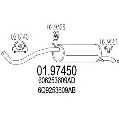 MTS 0197450 Глушник вихлопних газів кінцевий