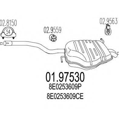 MTS 0197530 Глушник вихлопних газів кінцевий