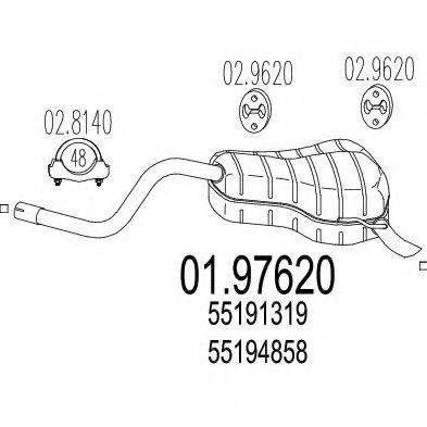 MTS 0197620 Глушник вихлопних газів кінцевий