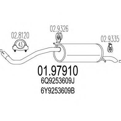 MTS 0197910 Глушник вихлопних газів кінцевий