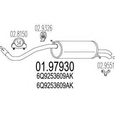 MTS 0197930 Глушник вихлопних газів кінцевий