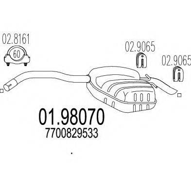 MTS 0198070 Глушник вихлопних газів кінцевий