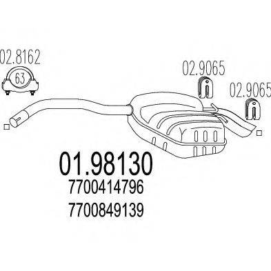 MTS 0198130 Глушник вихлопних газів кінцевий