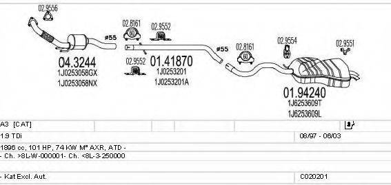 MTS C020201000567 Система випуску ОГ