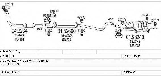 MTS C250645005860 Система випуску ОГ