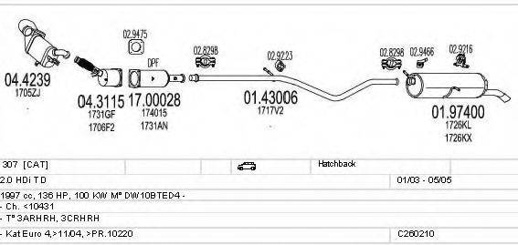 MTS C260210006109 Система випуску ОГ