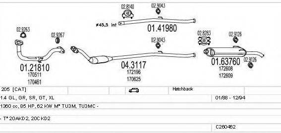 MTS C260462008922 Система випуску ОГ