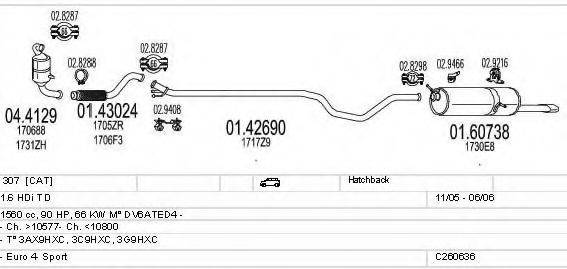 MTS C260636007634 Система випуску ОГ