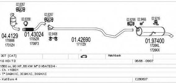 MTS C260637007636 Система випуску ОГ