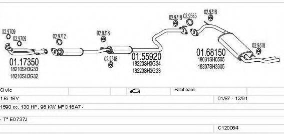 MTS C120064002683 Система випуску ОГ