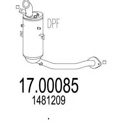MTS 1700085 Саджовий/частковий фільтр, система вихлопу ОГ