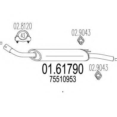 MTS 0161790 Глушник вихлопних газів кінцевий