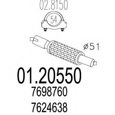 MTS 0120550 Гофрована труба, вихлопна система
