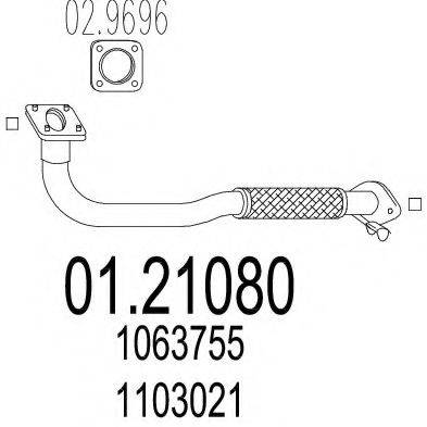 MTS 0121080 Труба вихлопного газу