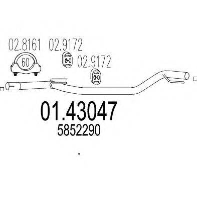 MTS 0143047 Труба вихлопного газу