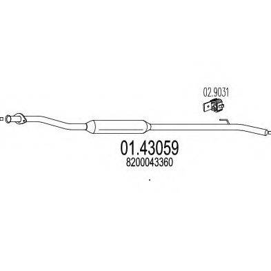 MTS 0143059 Труба вихлопного газу