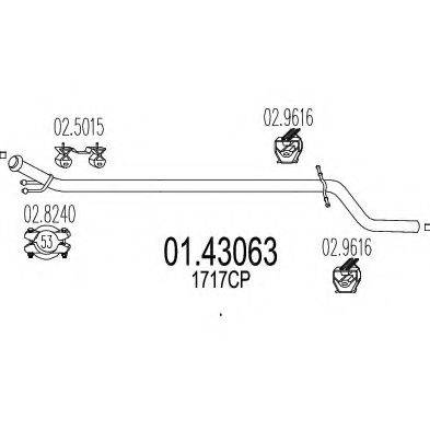 MTS 0143063 Труба вихлопного газу