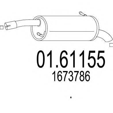 MTS 0161155 Глушник вихлопних газів кінцевий