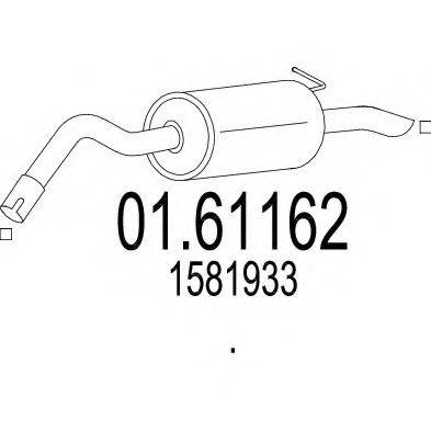 MTS 0161162 Глушник вихлопних газів кінцевий