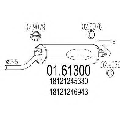 MTS 0161300 Глушник вихлопних газів кінцевий