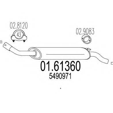 MTS 0161360 Глушник вихлопних газів кінцевий