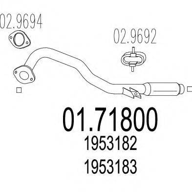 MTS 0171800 Труба вихлопного газу