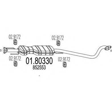 MTS 0180330 Середній глушник вихлопних газів
