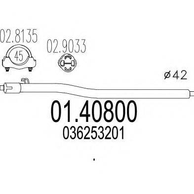 MTS 0140800 Труба вихлопного газу