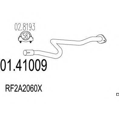 MTS 0141009 Труба вихлопного газу