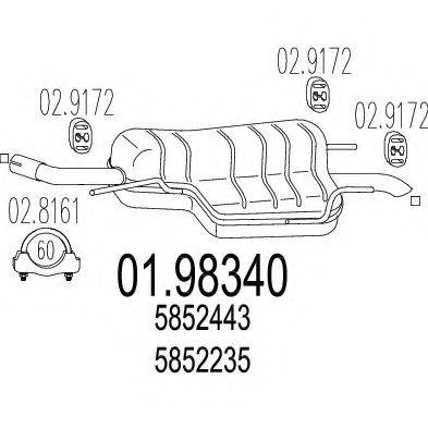 MTS 0198340 Глушник вихлопних газів кінцевий