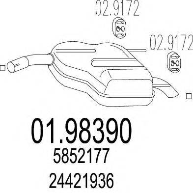 MTS 0198390 Глушник вихлопних газів кінцевий