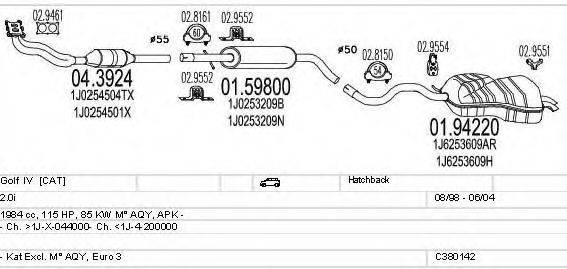 MTS C380142002942 Система випуску ОГ