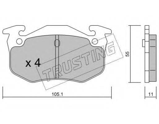 TRUSTING 0402 Комплект гальмівних колодок, дискове гальмо