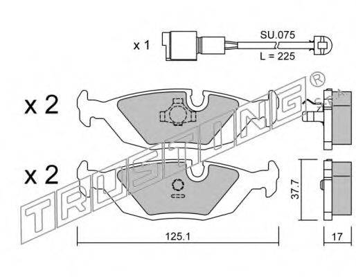 TRUSTING 0721W Комплект гальмівних колодок, дискове гальмо