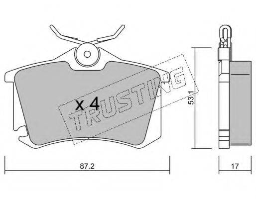 TRUSTING 1025 Комплект гальмівних колодок, дискове гальмо
