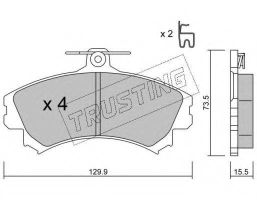 TRUSTING 2250 Комплект гальмівних колодок, дискове гальмо