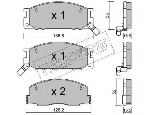 TRUSTING 2890 Комплект гальмівних колодок, дискове гальмо