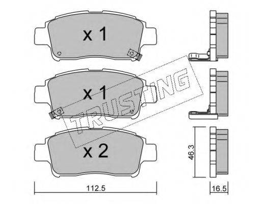 TRUSTING 3010 Комплект гальмівних колодок, дискове гальмо