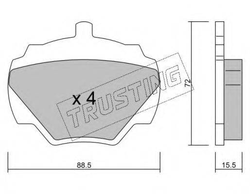 TRUSTING 3620 Комплект гальмівних колодок, дискове гальмо