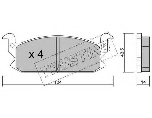 TRUSTING 3890 Комплект гальмівних колодок, дискове гальмо