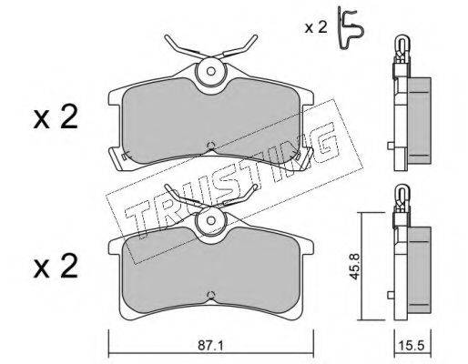 TRUSTING 4650 Комплект гальмівних колодок, дискове гальмо