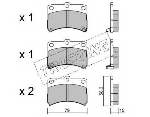 TRUSTING 4750 Комплект гальмівних колодок, дискове гальмо
