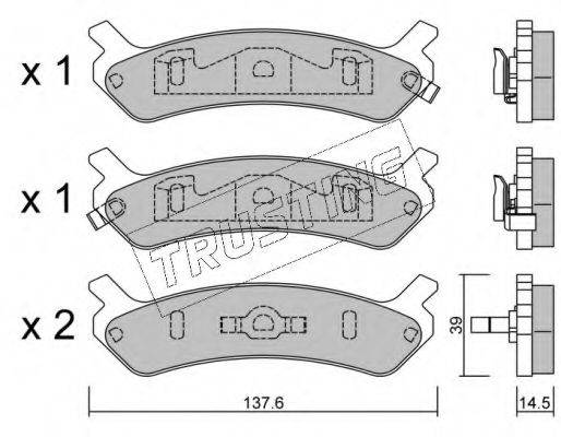 TRUSTING 5210 Комплект гальмівних колодок, дискове гальмо