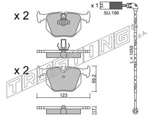 TRUSTING 5764W Комплект гальмівних колодок, дискове гальмо