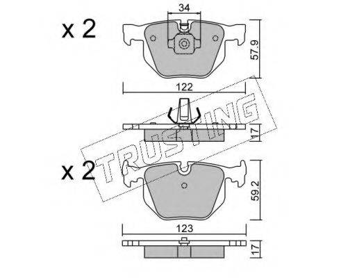 TRUSTING 5770 Комплект гальмівних колодок, дискове гальмо