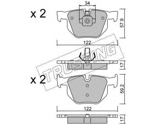 TRUSTING 6604 Комплект гальмівних колодок, дискове гальмо