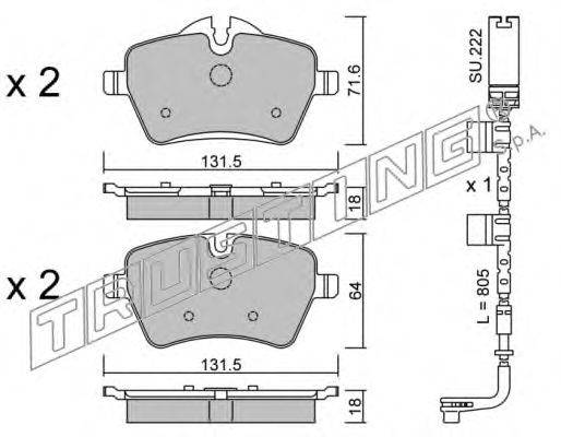TRUSTING 7841W Комплект гальмівних колодок, дискове гальмо