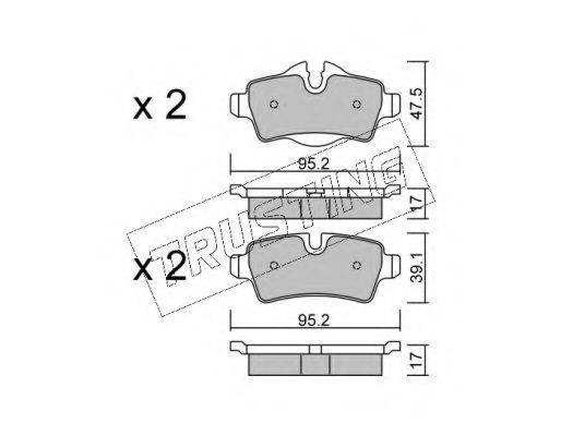 TRUSTING 7850 Комплект гальмівних колодок, дискове гальмо