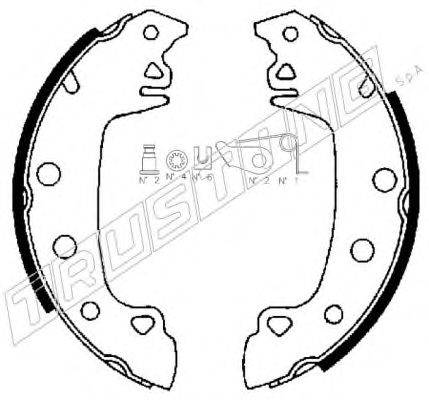 TRUSTING 7412 Комплект гальмівних колодок