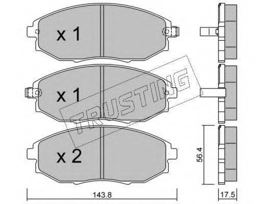 TRUSTING 8620 Комплект гальмівних колодок, дискове гальмо